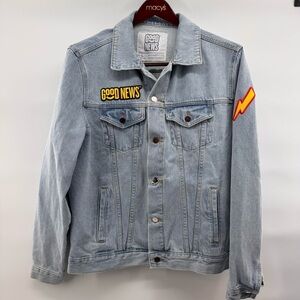 Men’s Blue Jean Jacket Good News Large